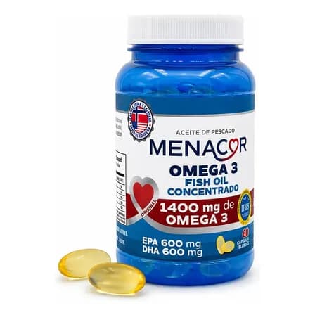 Menacor Omega 3 Aceite De Pescado Puro Cápsulas Sin Sabor 60 Capsulas Blandas