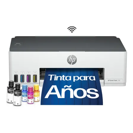 Impresora HP Smart Tank 210 Sistema Continuo Color Wi-Fi