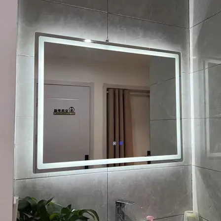 Espejo Digital Luz Led Rectangular Horiz Táctil Desempañador Blanco